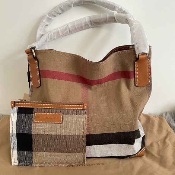 Burberry Handbags - BURBERRY Canvas Mega Check Medium Maidstone bag